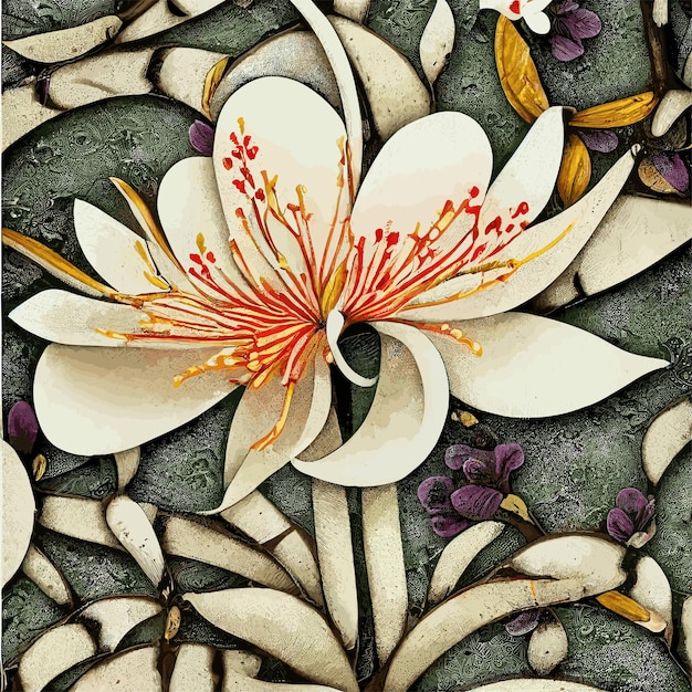 Vettore illustrazione di disegno floreale botanico del mughetto