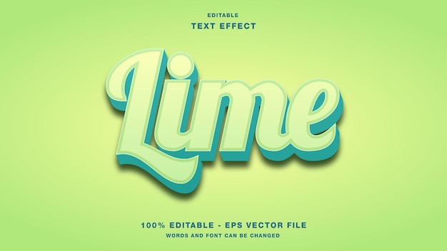 Lime 3D bewerkbaar teksteffect