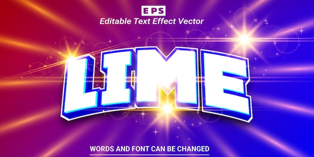 Lime 3d Editable Text Effect Vector With Background