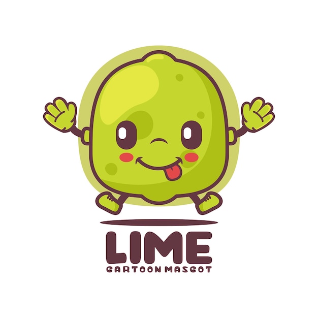 Lime cartoon mascot fruits vector illustration