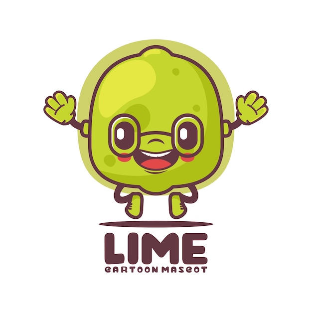 Lime cartoon mascot fruits vector illustration