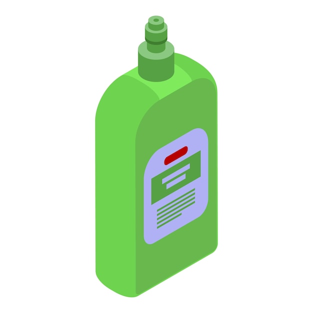 Lime detergent icon isometric vector Liquid bottle Dish product