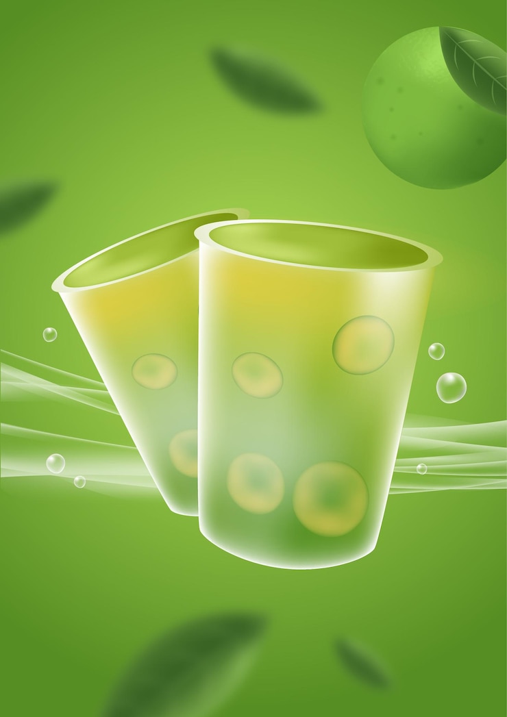 Vector lime drink poster design template