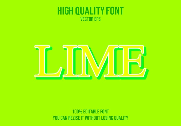 Lime editable text effect