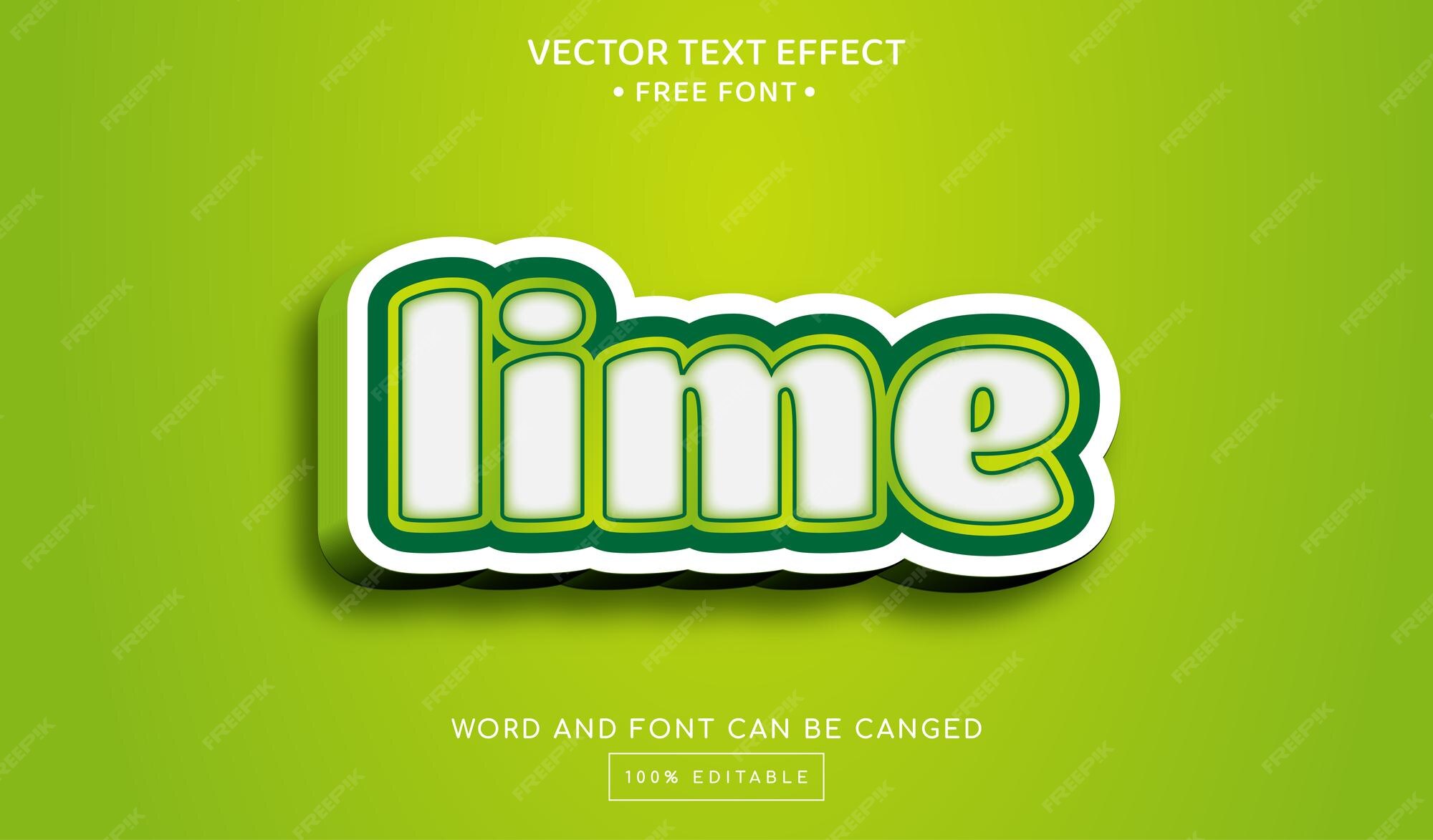 Premium Vector Lime editable text effect