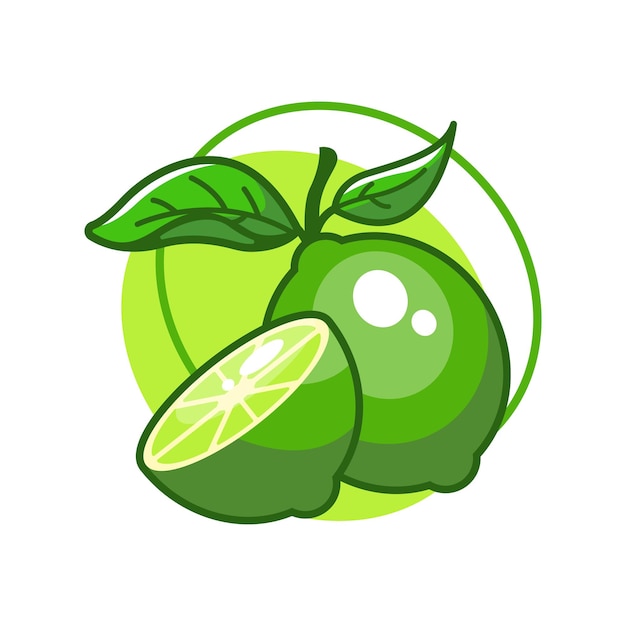 Lime fruit drawing illustration design