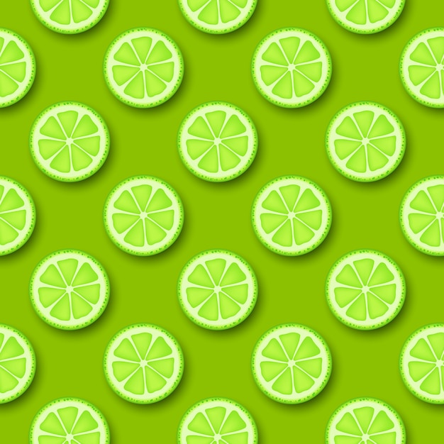 Lime fruit seamless pattern.