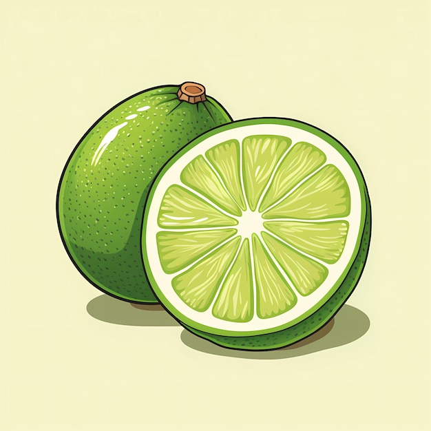 Vector lime fruit.