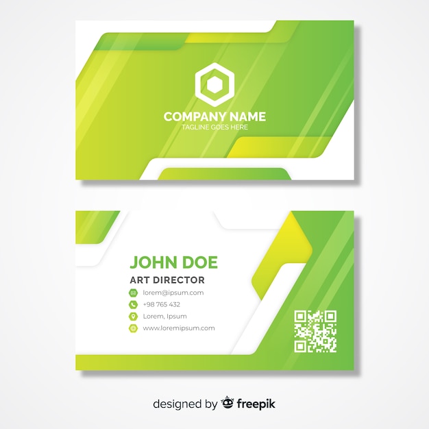 Lime green business card template with logo