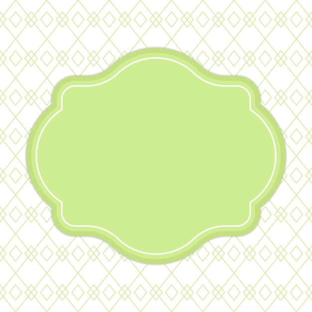 Lime green ribbon banner frame for text template background