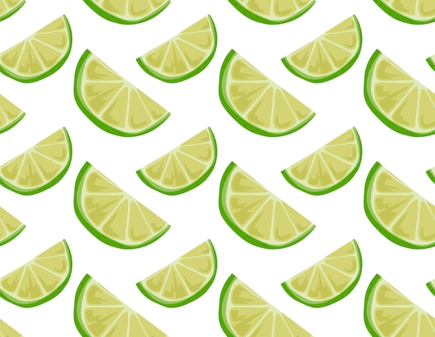 Vector lime halves of different sizes seamless pattern in vector popular pattern with fruits