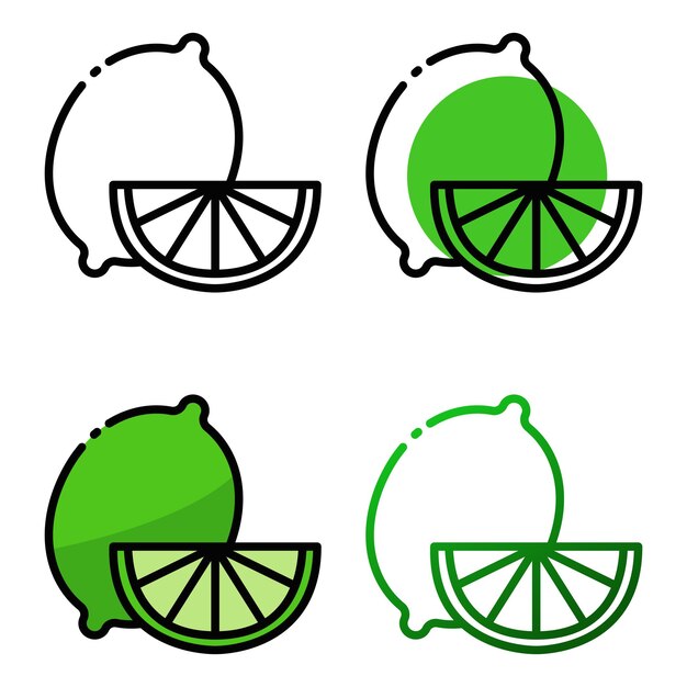 Lime icon design in four variation color