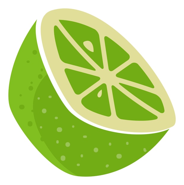 Lime icon Green citrus cut Half fruit