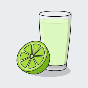 Premium Vector | Lime juice with fruit in glass cartoon vector illustration  fresh lime juice flat icon outline