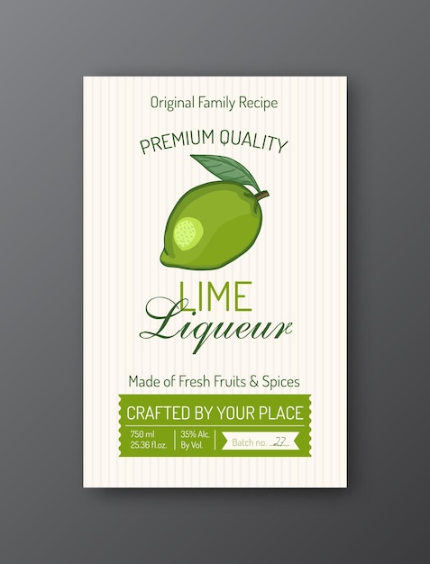 Lime Liqueur Packaging Label Template