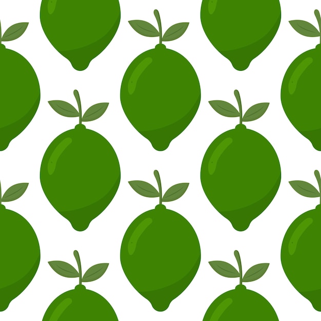 Lime seamless vector pattern Fruit background