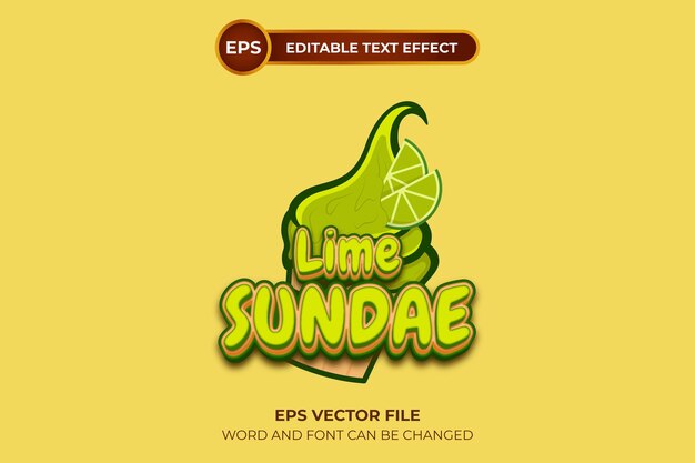 Lime sundae logo with editable text effect