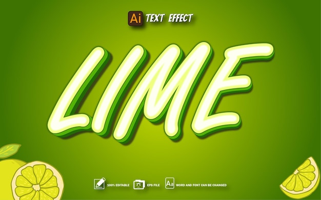 lime text effect editable text eps file