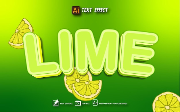 lime text effect editable text eps file