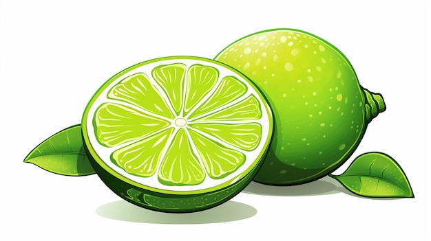 Vector lime vector on a white background