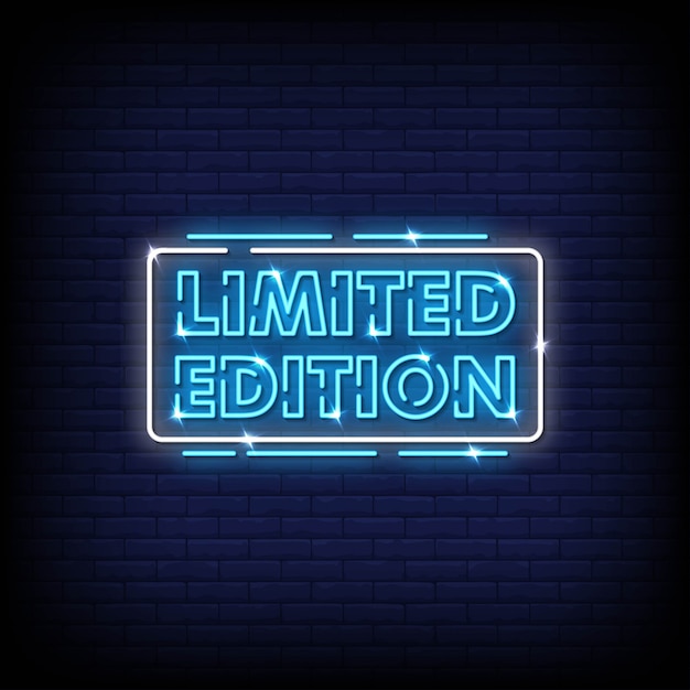 Limited edition  neon signs style text vector