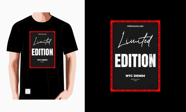 Limited edition typography tshirt design premium vector