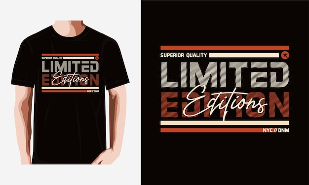 Limited editions typografie tshirt ontwerp premium vector