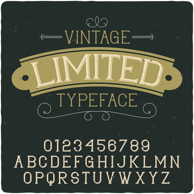 Limited label typeface