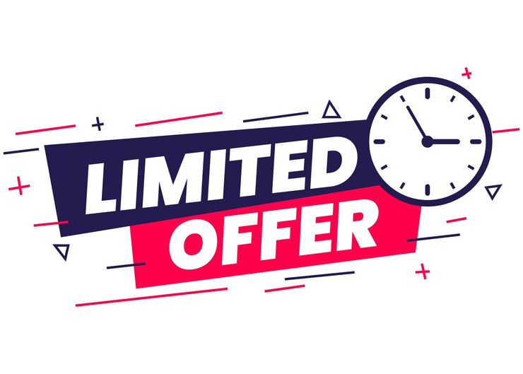 Vector limited offer banner on white background