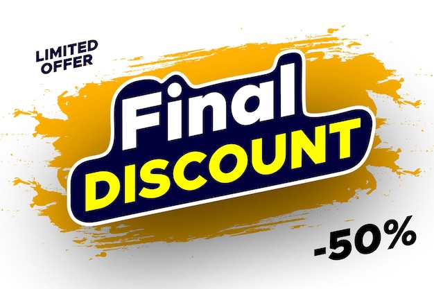 Vector limited offer final discount sale banner with grunge effect vector illustration