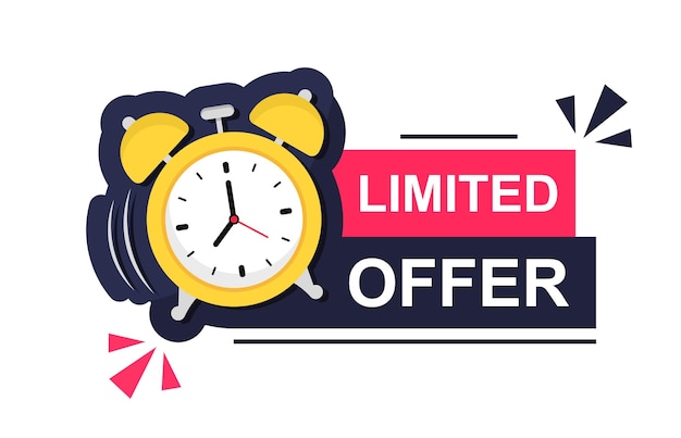 Vector limited offer icon with countdown