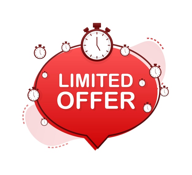 Vector limited offer labels. alarm clock countdown logo. limited time offer badge. vector illustration.