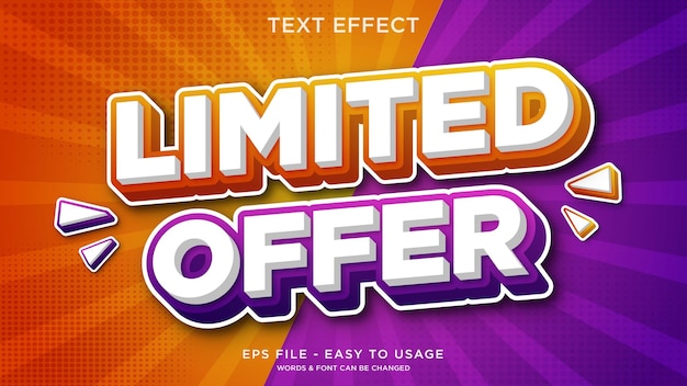 Limited offer sale text effects with 3d style