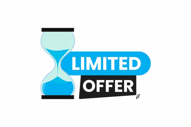 Vector limited offer with hourglass vector icon