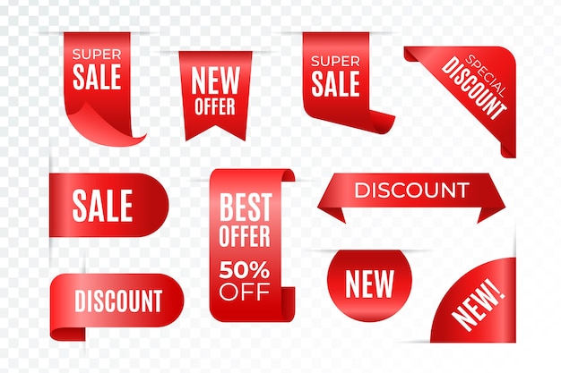 Limited offer with red realistic sales labels