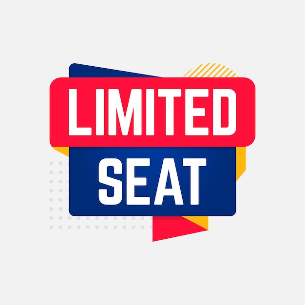 Limited seat button label clipart flat design