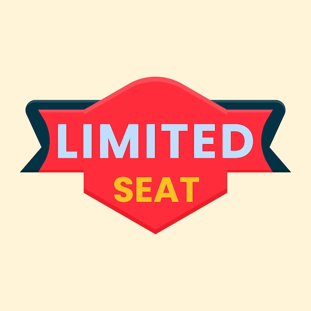 Limited seat button label clipart