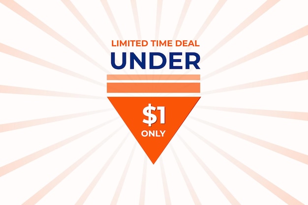 limited time deals Under five dollar sale banner vector elements