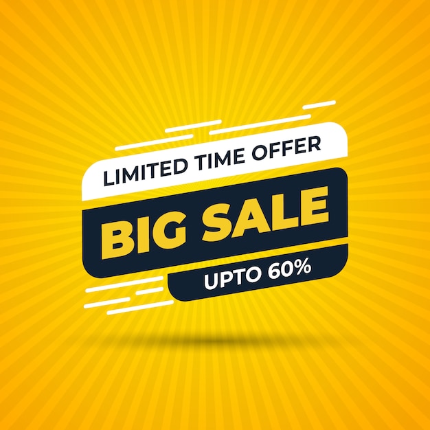 Limited time offer big sale special banner with percent discount off