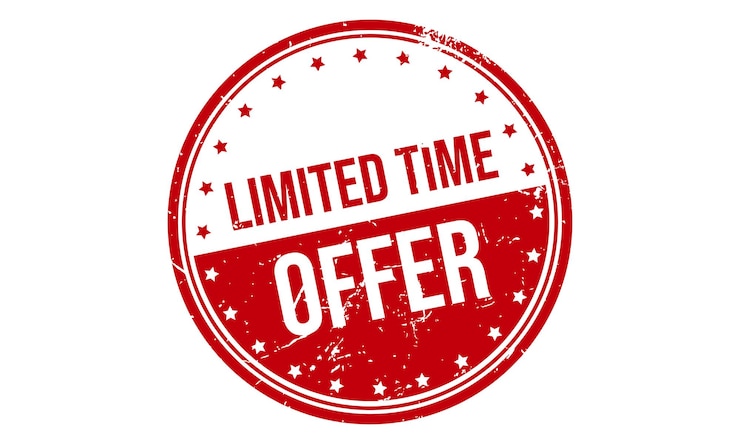 Vector limited time offer rubber stamp seal vector