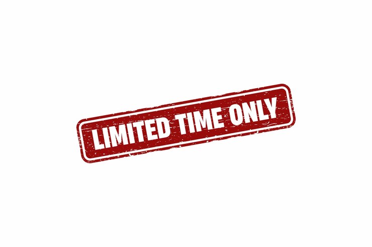 Vector limited time only grunge rubber stamp.