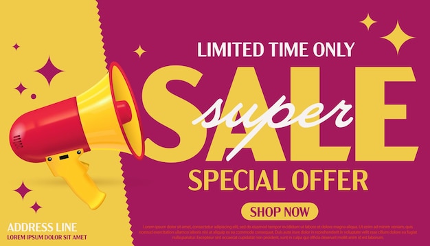 Limited time only super sale advertising template