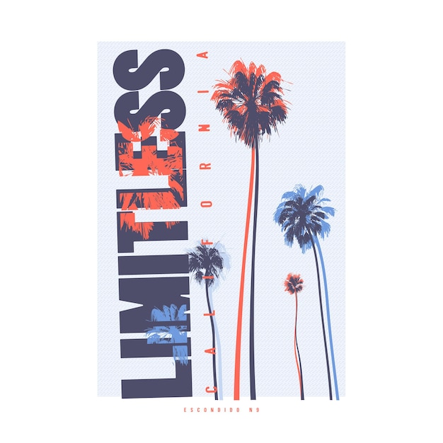 Vector limitless california vector graphic tshirt design poster print