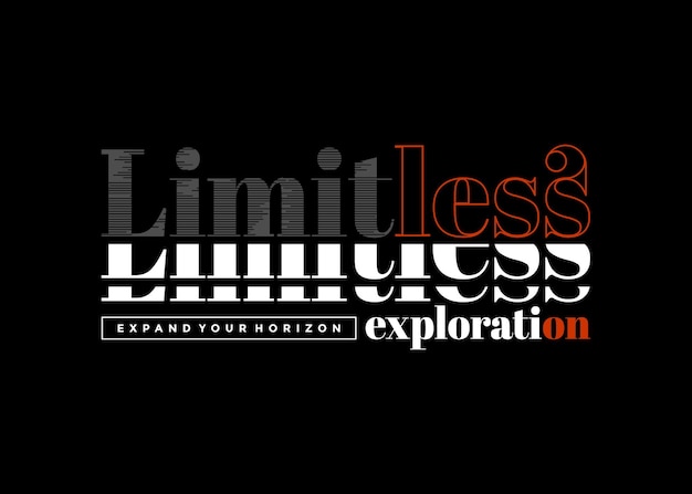 Limitless typography slogan abstract design vector print illustration Premium Vector