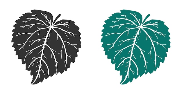 黒と緑の薬用木のシナノキの葉