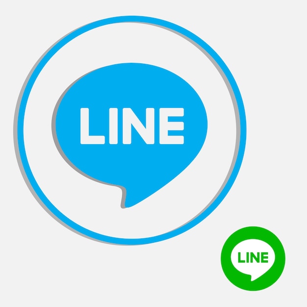 Icona ufficiale dell'app line e in icona di colore blu unico arte vettoriale