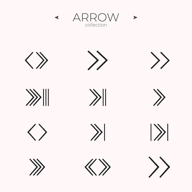 Line Arrow icon set Line icons collection Modern vector symbols