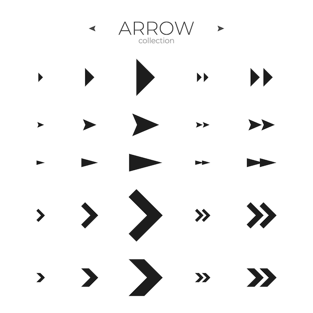 Line Arrow icon set Line icons collection Modern vector symbols