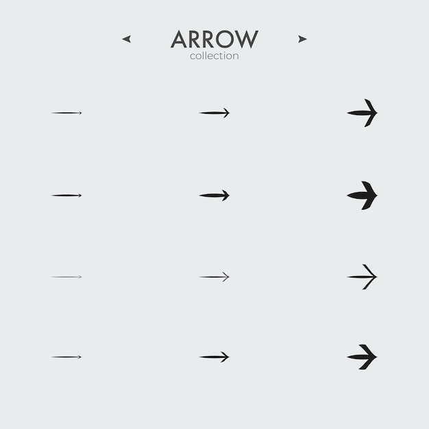 Set di icone a freccia di linea collezione di icone di linea simboli vettoriali moderni