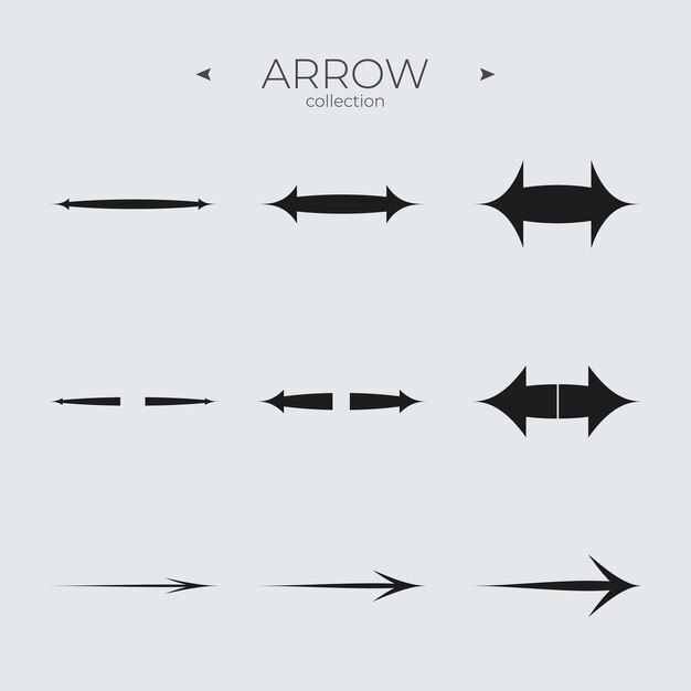 Line Arrow icon set Line icons collection Modern vector symbols